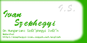 ivan szephegyi business card